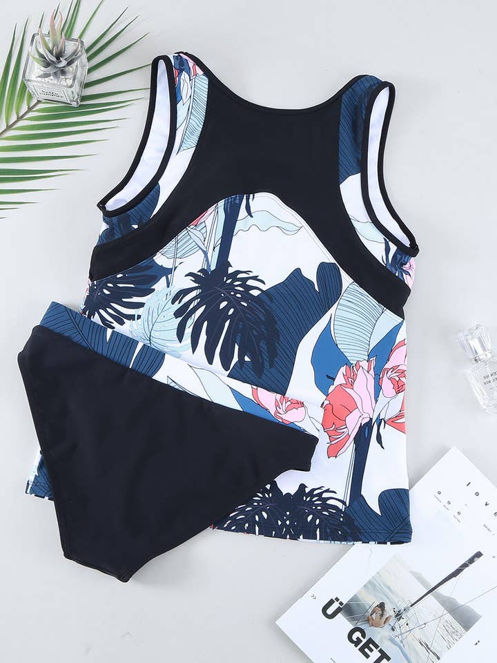 Kustom Kreations Goods - Wholesale Two Piece Swimsuit - Women's - Printed Wide Strap Tankini Set