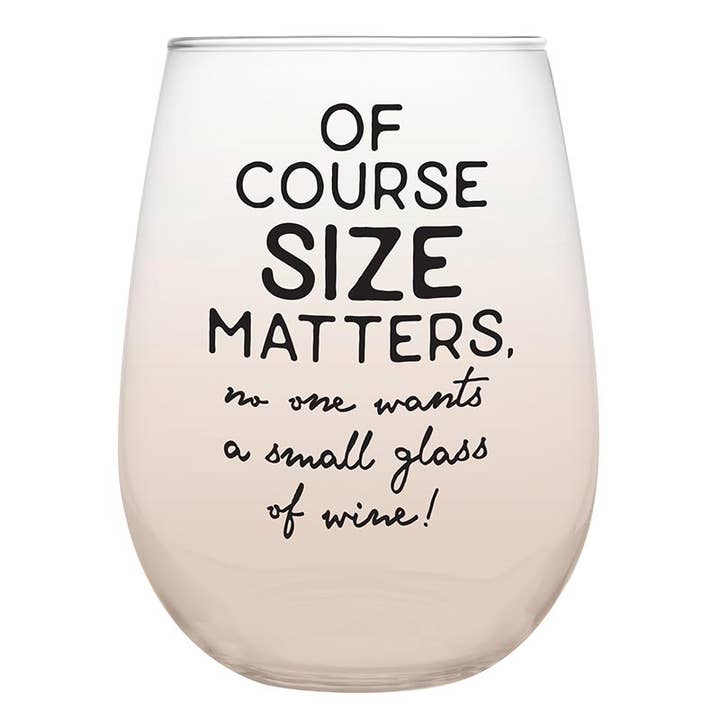 Size Matters Wine Glass for wholesale by Faithworks by Creative Brands