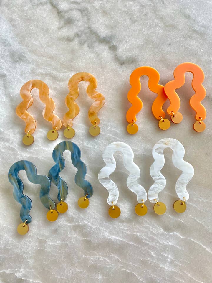 The Nikki: Bold Abstract Modern Statement Earrings for wholesale by Capture This Canvas