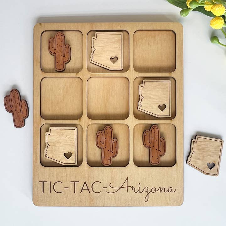 Arizona State Gift - Tic-Tac-Toe AZ-spil - tilpasses for engroshandel hos Birch House Games & Gifts