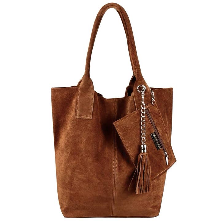 MODARNO - Wholesale Tote bag – Women's - Modarno women's shopping bag in genuine suede leather, co19
