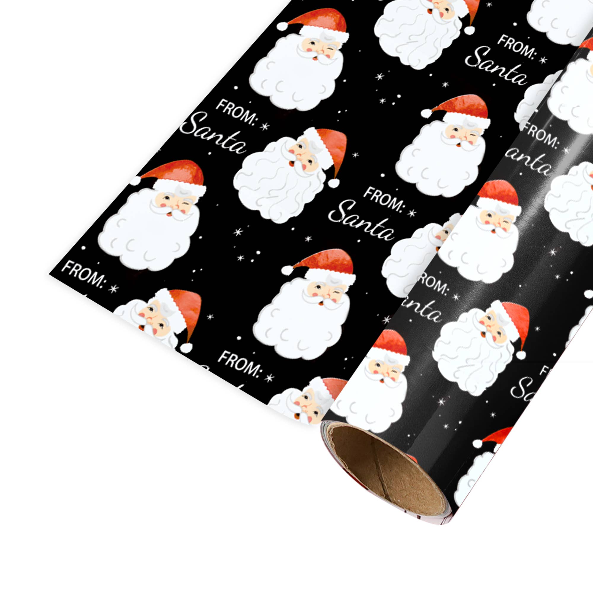 LA Ribbons Wholesale - Wholesale Wrapping Paper Roll - 24" x 417' Reversible Holiday Wrapping Paper Half Ream | "From Santa/Merry Christmas"2
