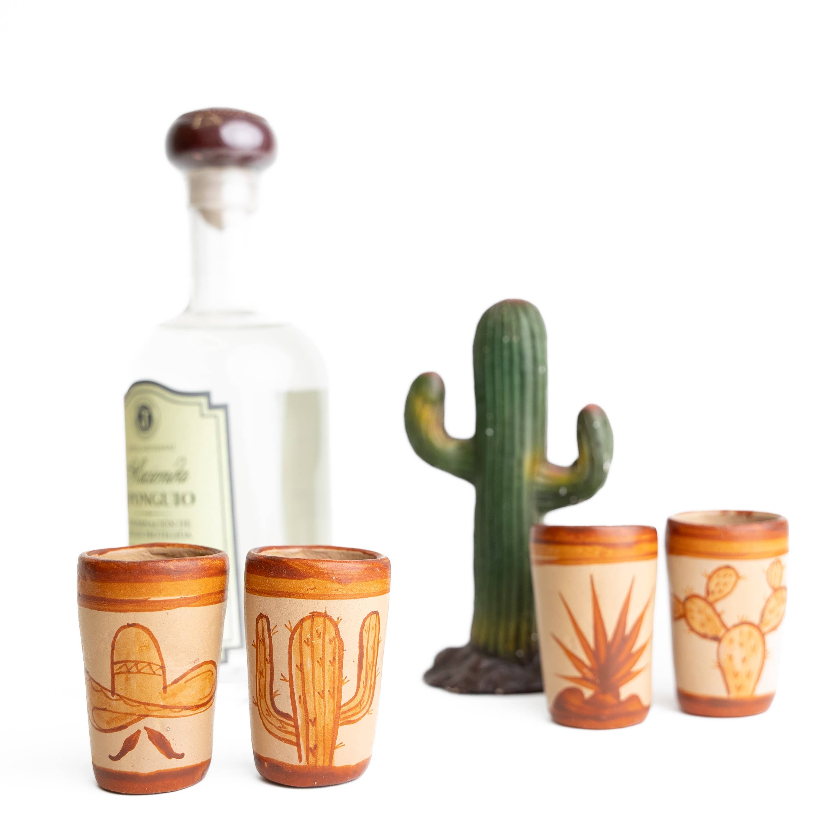 MEXTEQUIL - Wholesale Shot Glass - MEXTEQUIL Terracotta Tequila Shot Glasses - Set of 4 - Icons2