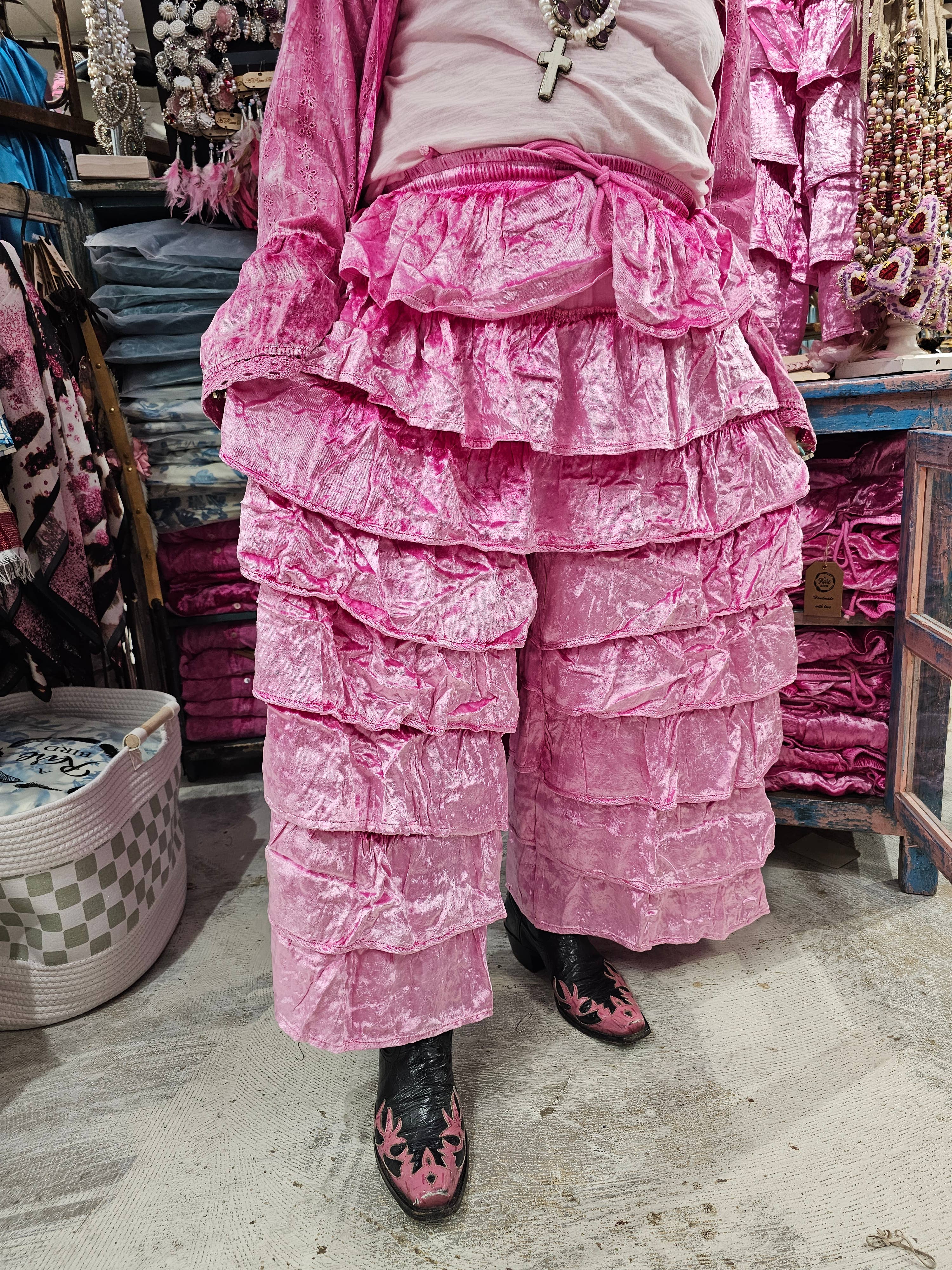 A Rare Bird Shop - Wholesale Pants - Women's - Magenta Ruffle Pant1