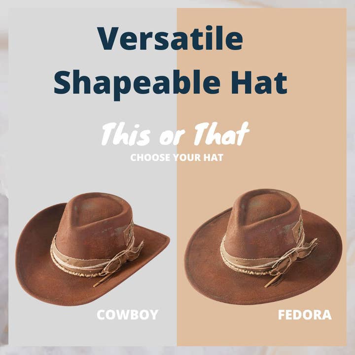 Embellish Your Life - Wholesale Fedora - Women's - Choose Your Shape Brown Distressed Fedora1