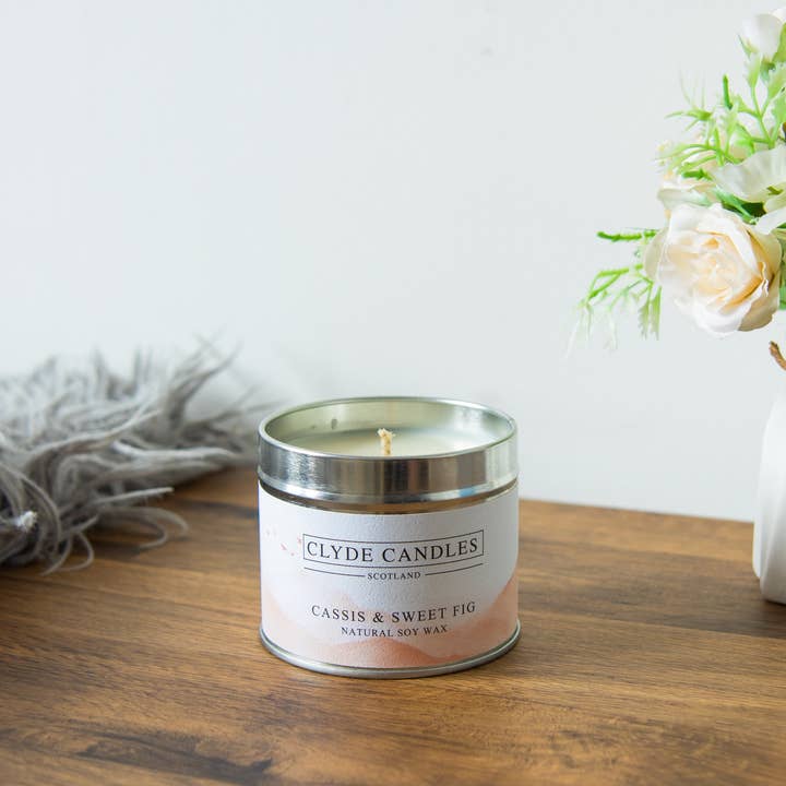 CLYDE CANDLES – wholesale Travel candles – Cassis & Sweet Fig Candle Tin1