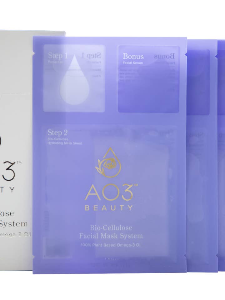 Plant-Based Omega-3 Rejuvenating Bio-Cellulose Masks (5/box) for wholesale by AO3
