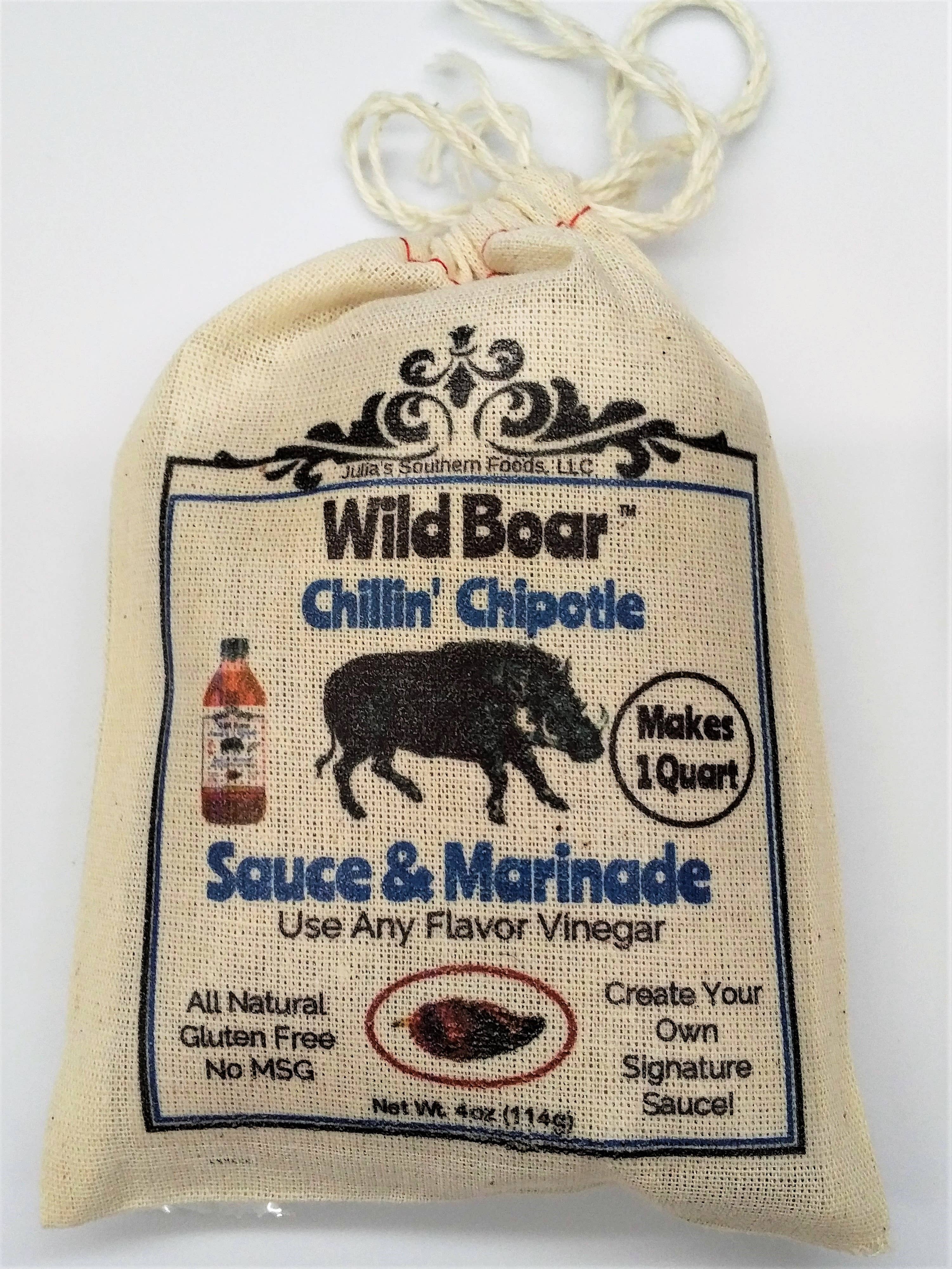 Julia's Southern Foods, LLC – Molho por atacado – Molho e marinada de chipotle de javali0