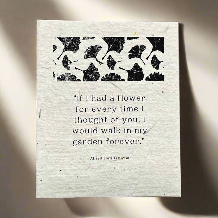 Alfred Lord Tennyson Seed Paper Greeting Card for wholesale by Soothi | Containers Of Creativity