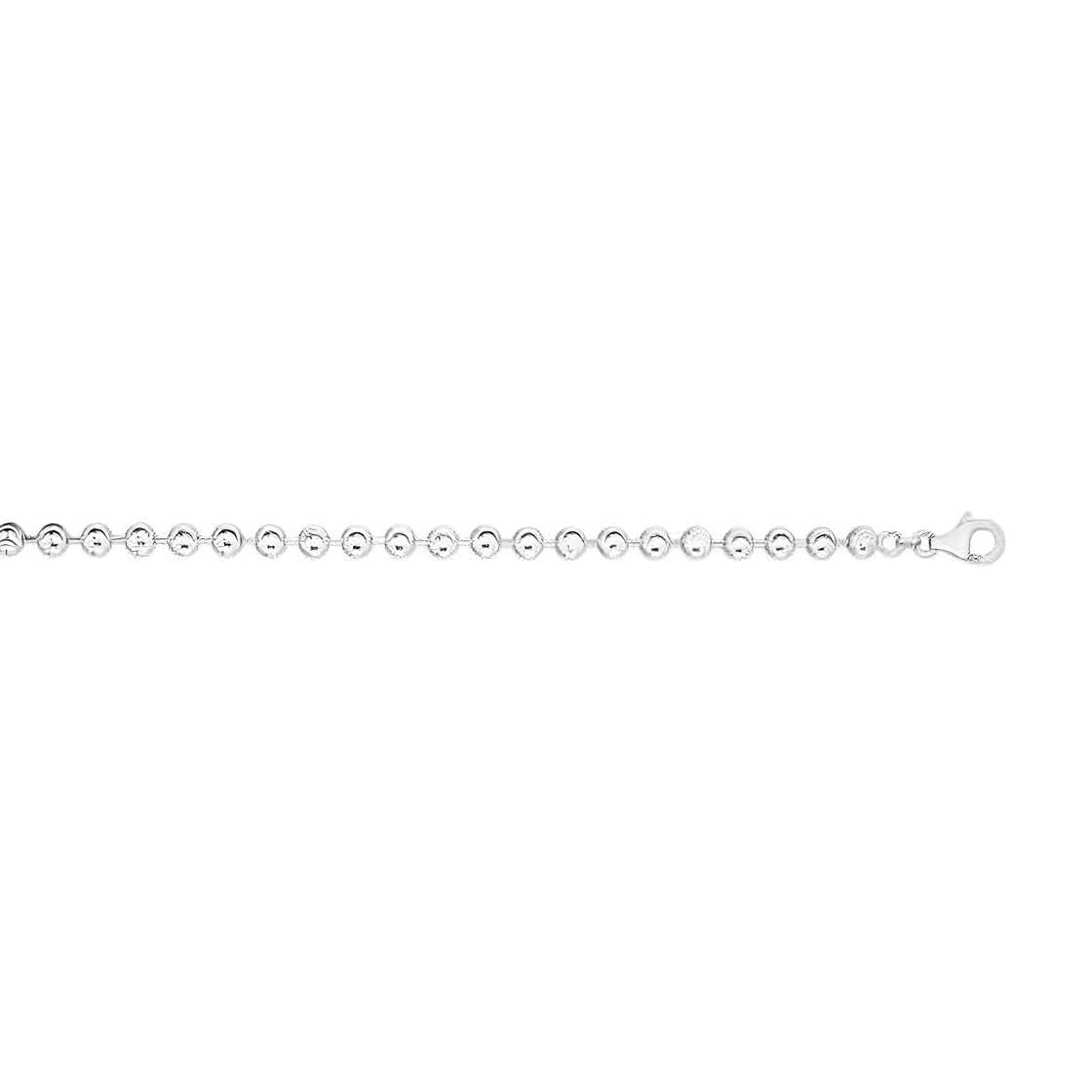 PureYou Jewelry – wholesale Extender chain – Sterling Silver 5mm Moon-cut Bead Chain Necklace3