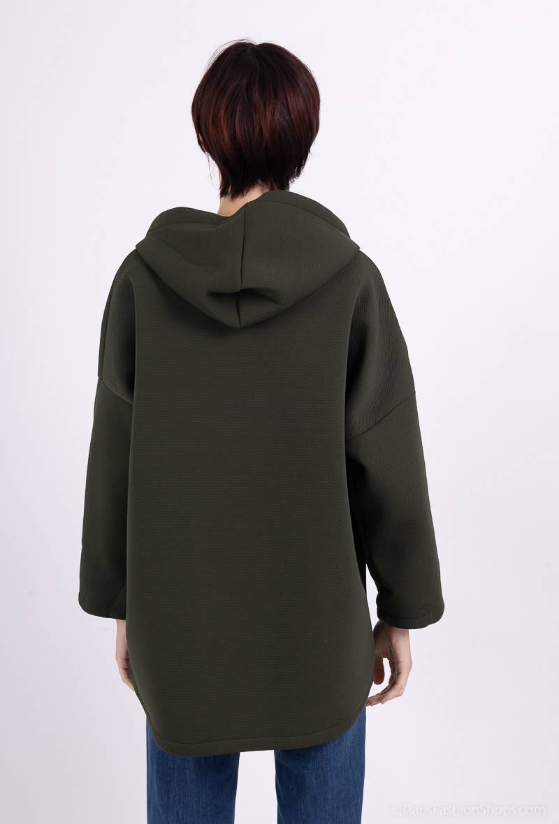 L'Emotion - Wholesale Hoodie - Women's - Neoprene Embossed Material Zip-Up Hoodie10