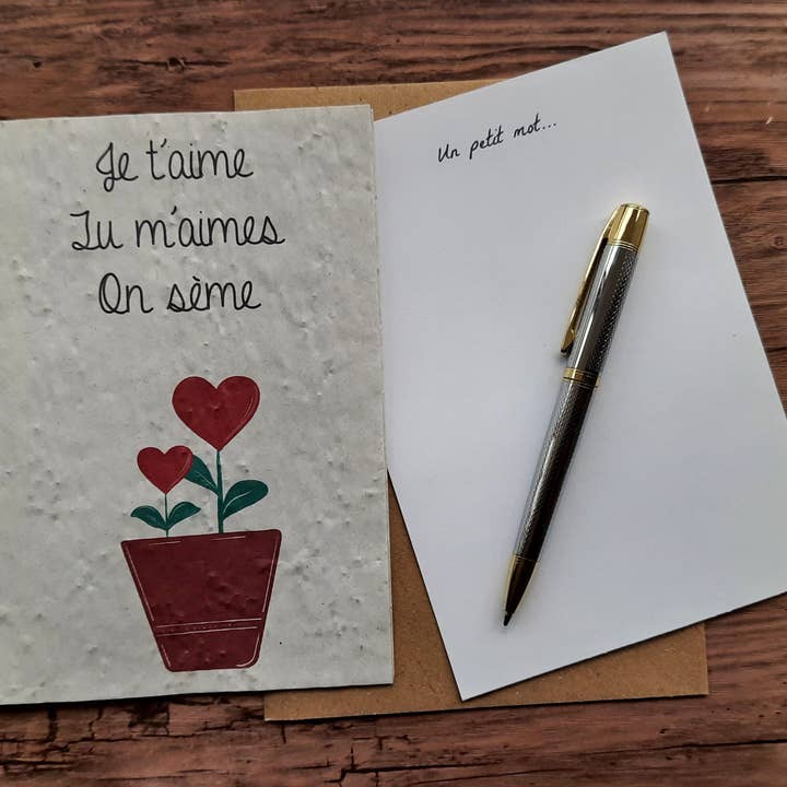 Des Mots Qui Fleurissent - Wholesale Love Card - Plant card - Je t'aime Tu m'aime We Sème