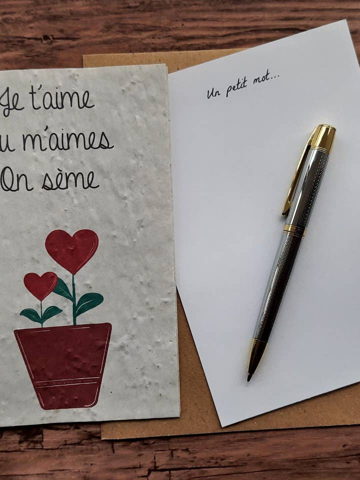 Plantekort - Je t'aime Tu m'aime We Sème for engroshandel hos Des Mots Qui Fleurissent