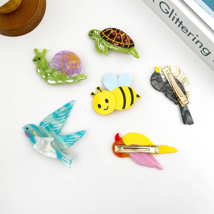 SoapElenGlen - Wholesale Hair Clip - Women's - Whimsical Animal Side Hair Clips, Alligator Barrette7