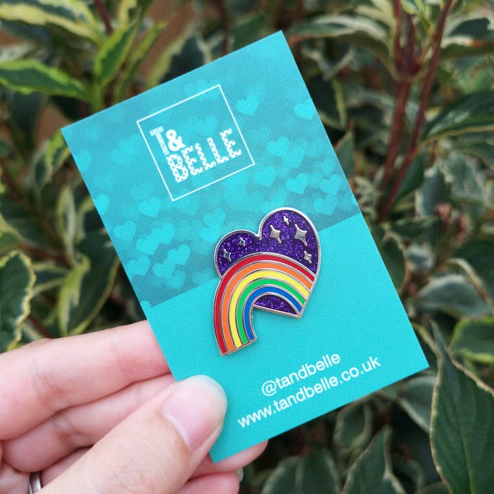 Celebrating our Rainbow, Remembering our Stars' Bright Enamel Pin - Joy & Loss for wholesale by T & Belle