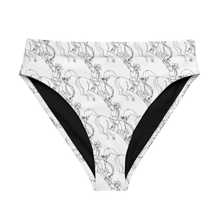 Western Ink High-Waisted Bikini Bottom for wholesale by The Cactus Brand