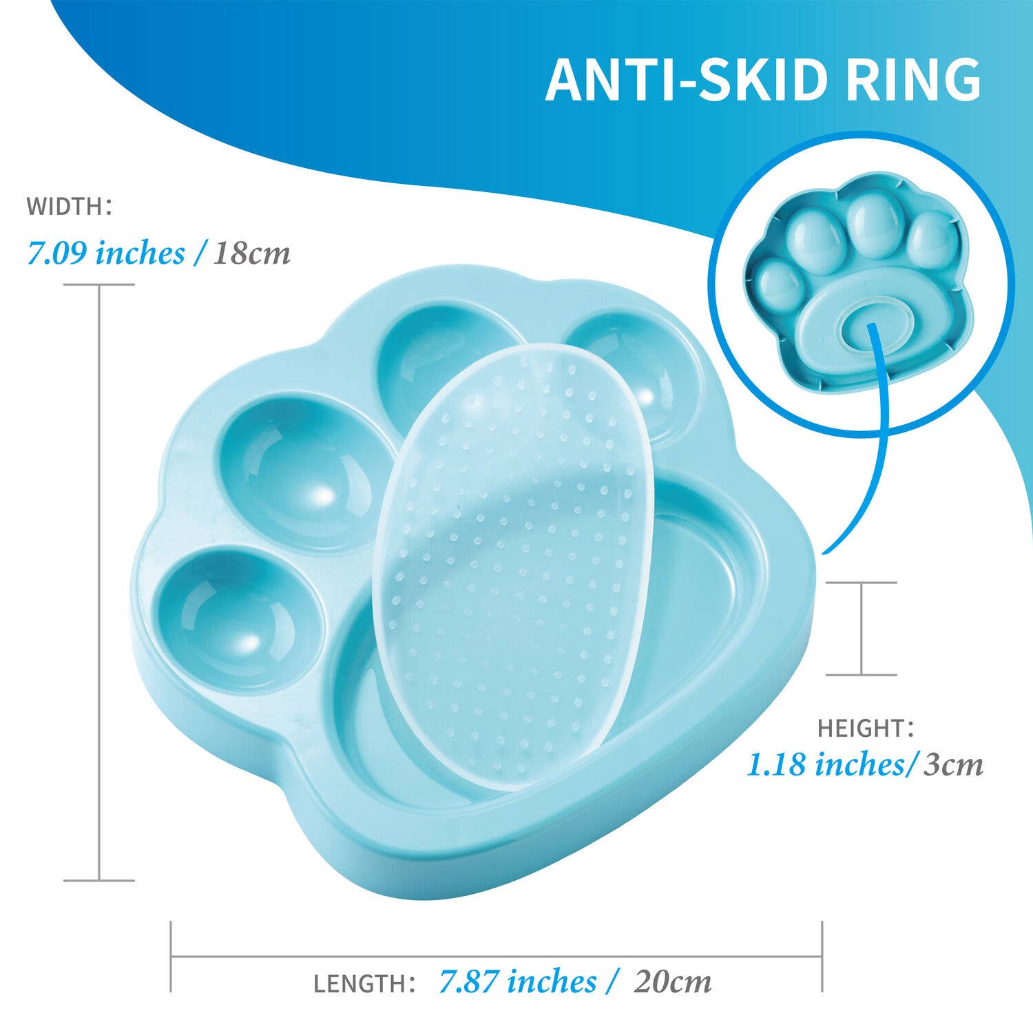 PetDreamHouse – wholesale Pet bowl – Cat/dog – PetDreamHouse PAW 2-IN-1 Mini Slow Feeder & Lick Pad6