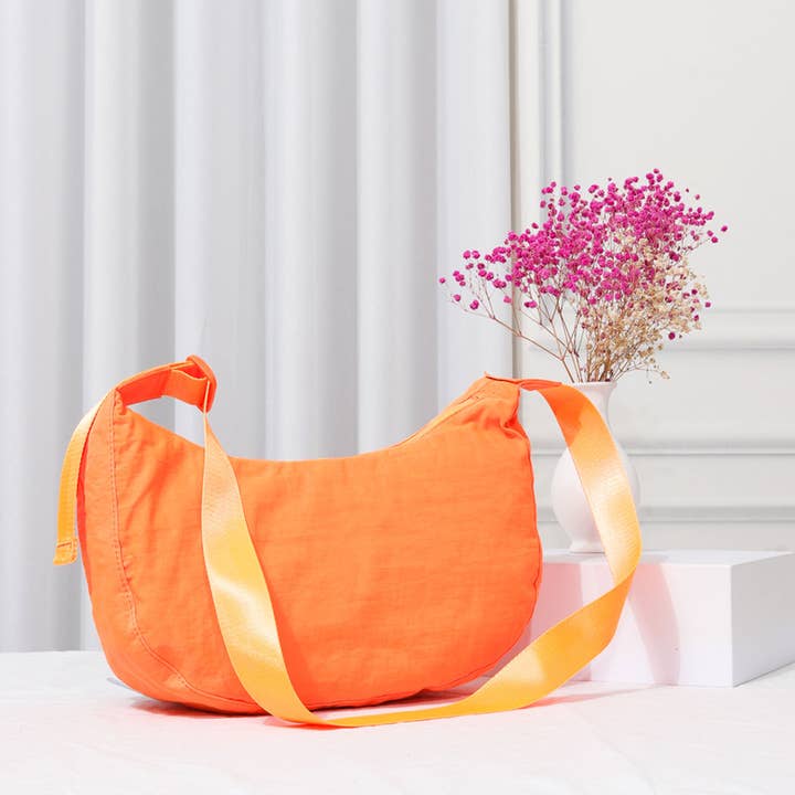 Fashion City - Wholesale Crossbody Bag - Women's - Nylon Half Moon Crossbody-Dark Colors7