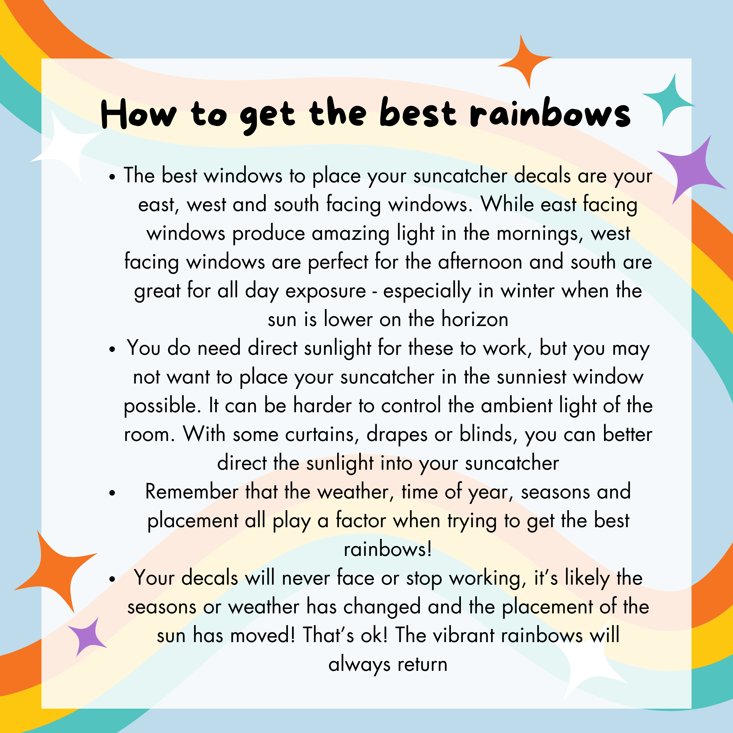 Meg-chan Doodles – wholesale Suncatcher – Rainbow Suncatcher | Sun and Moon | Holographic Sticker 6