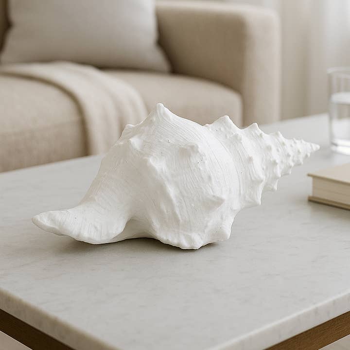 Sagebrook Home - Wholesale Decorative Figurine - Figurine - White Resin Coastal Solid Conch Shell, 10 in.0