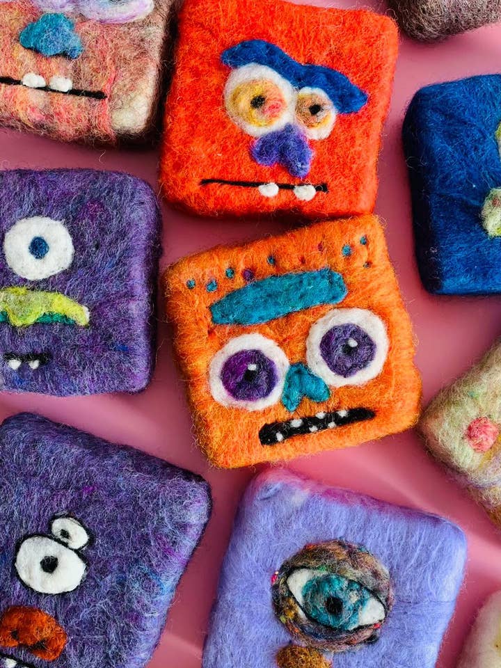 Mystery Felted Monster Soap for wholesale by Ava Quinn's
