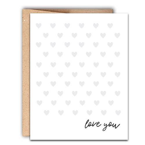 Carte Letterpress Love You pour la vente par Stack Paper Press