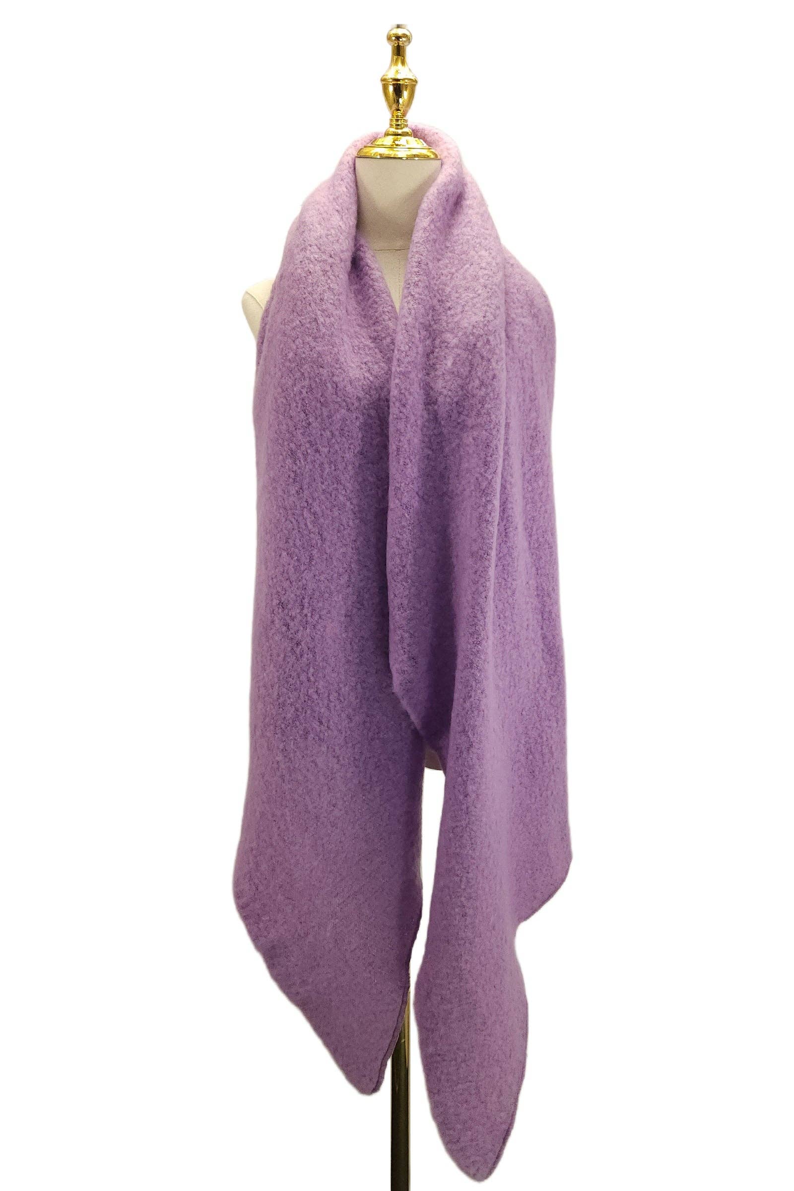 Fashion Scarf World - Wholesale Scarf - Women's - Plain Boucle Diagonal Edge Wool Scarf73