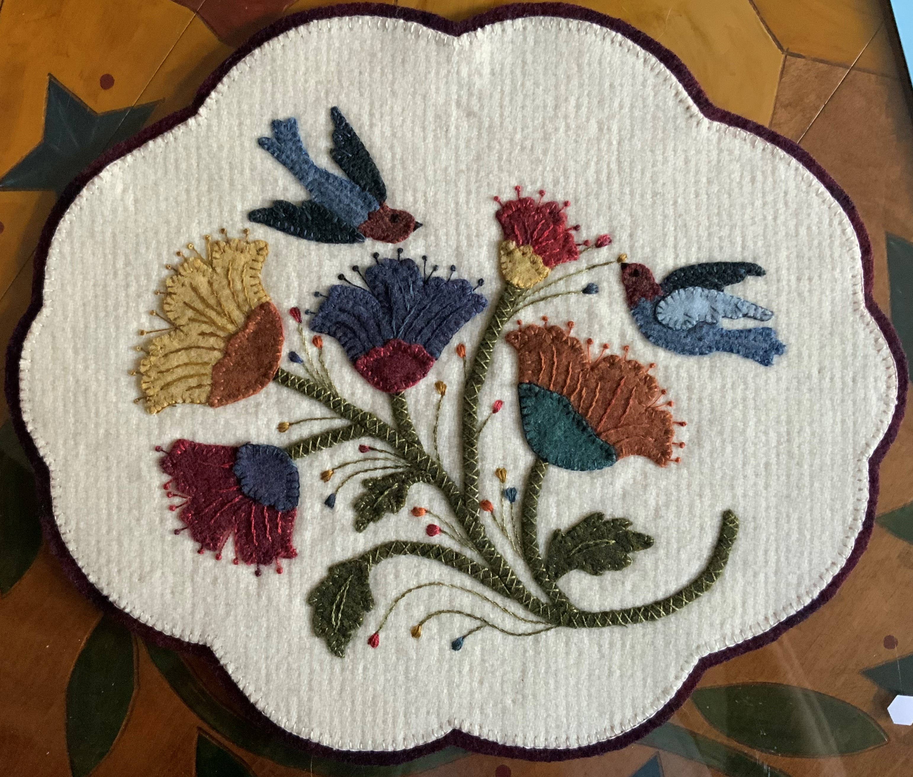 Traditional Primitives - Wholesale Craft Sewing Kit - Bluebirds In Spring Wool Applique Pattern1