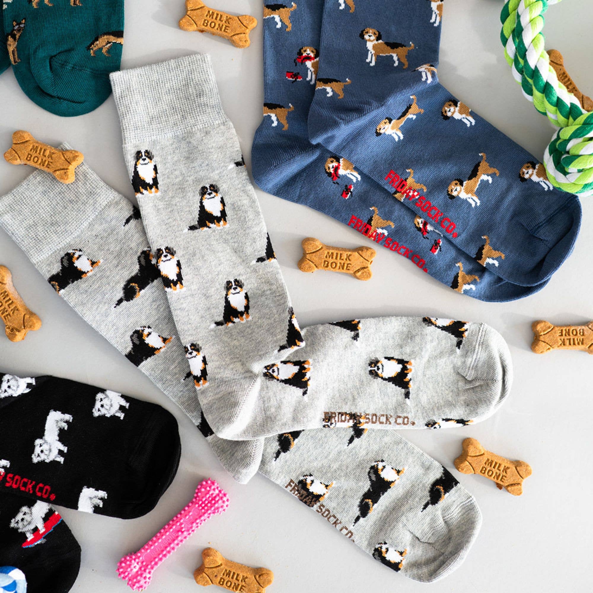 Friday Sock Co. - Wholesale Sokken - Heren - Heren Bernese Mountain Dog Ongelijke Sokken2