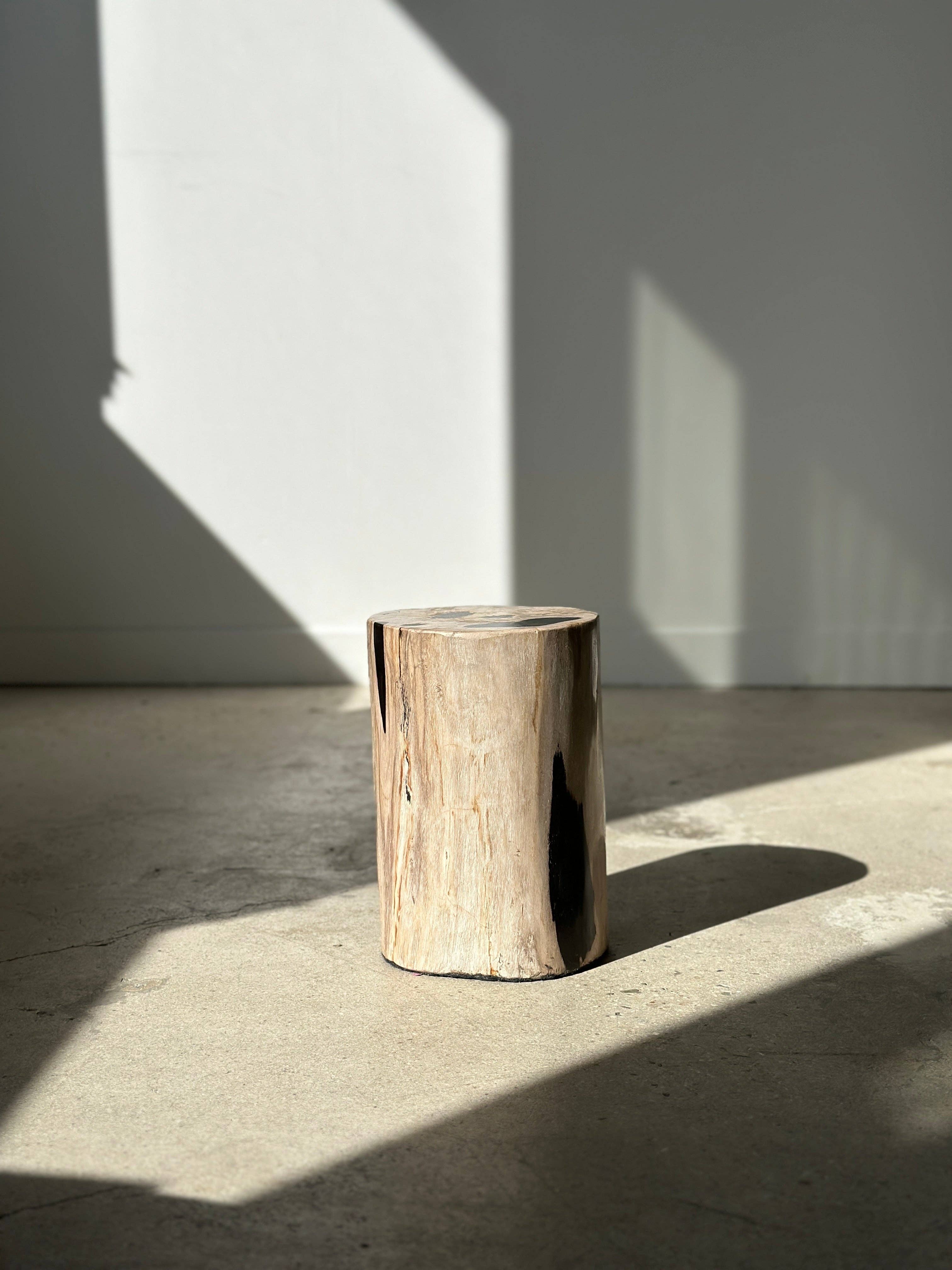 Office Objets - Wholesale Side Table - White petrified wood side table with black spots H:27.5 D:1810