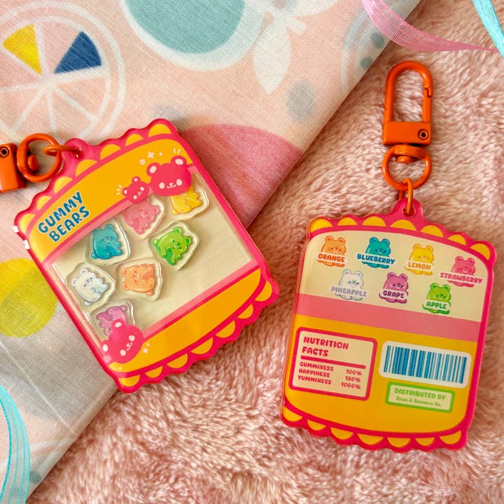 Stars and Sprinkles - Vente Porte-clés – enfant - Porte-clés shaker oursons en gélatine