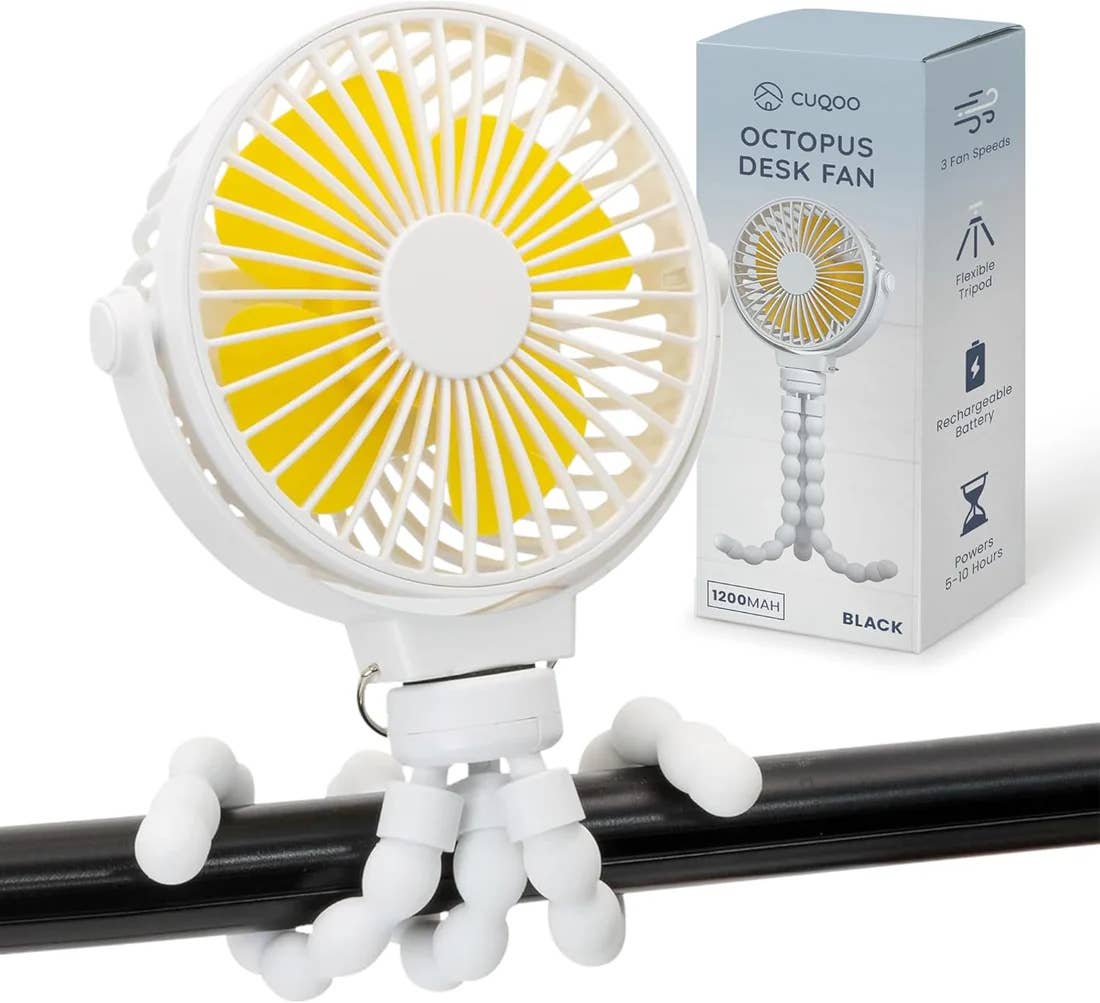 My Wholesale Warehouse - Wholesale Handheld Electric Fan - Generise Mini Portable Octopus Desk Fan –4000 mAh WHITE