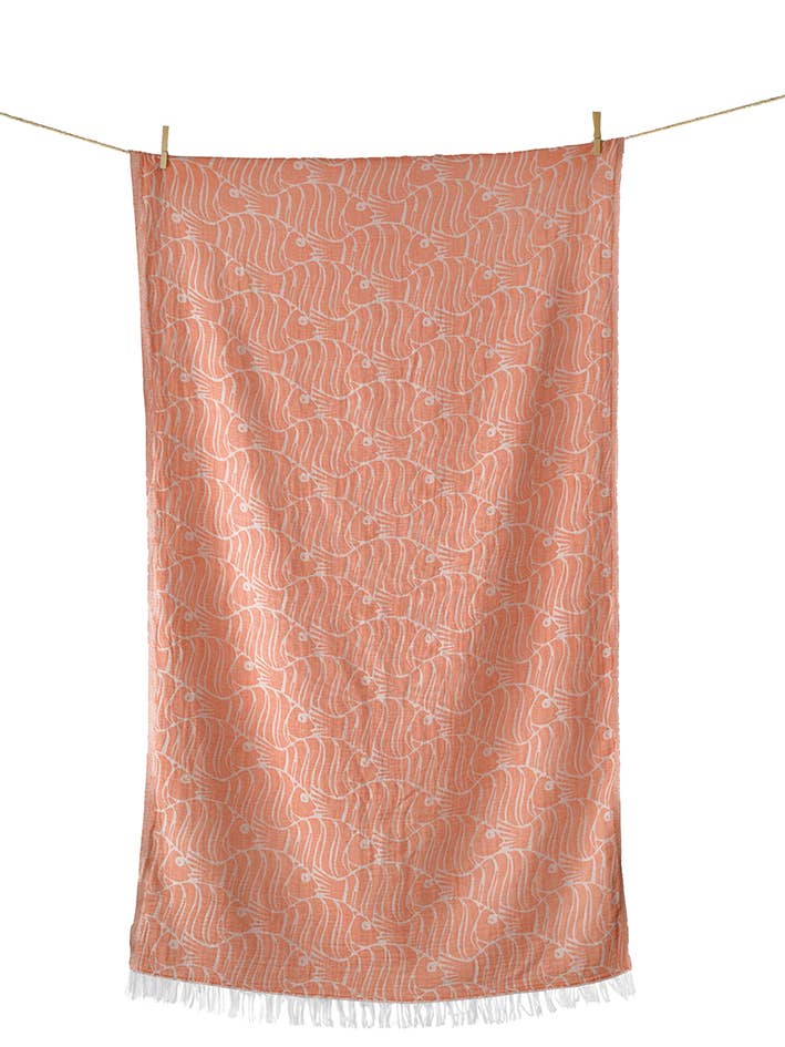 BEACH TOWEL FISH CORAL for wholesale by AELIA ANNA