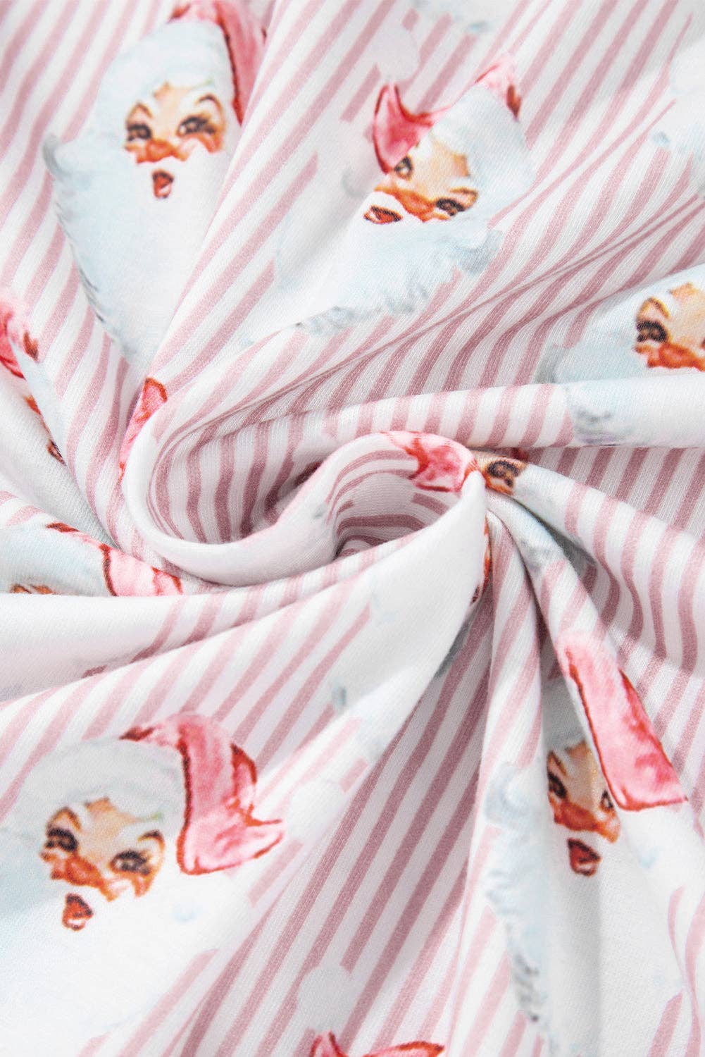 PRETTY BASH - Wholesale Lounge Set - Women's - Christmas Santa Claus Stripe Top and Pants Lounge Set9