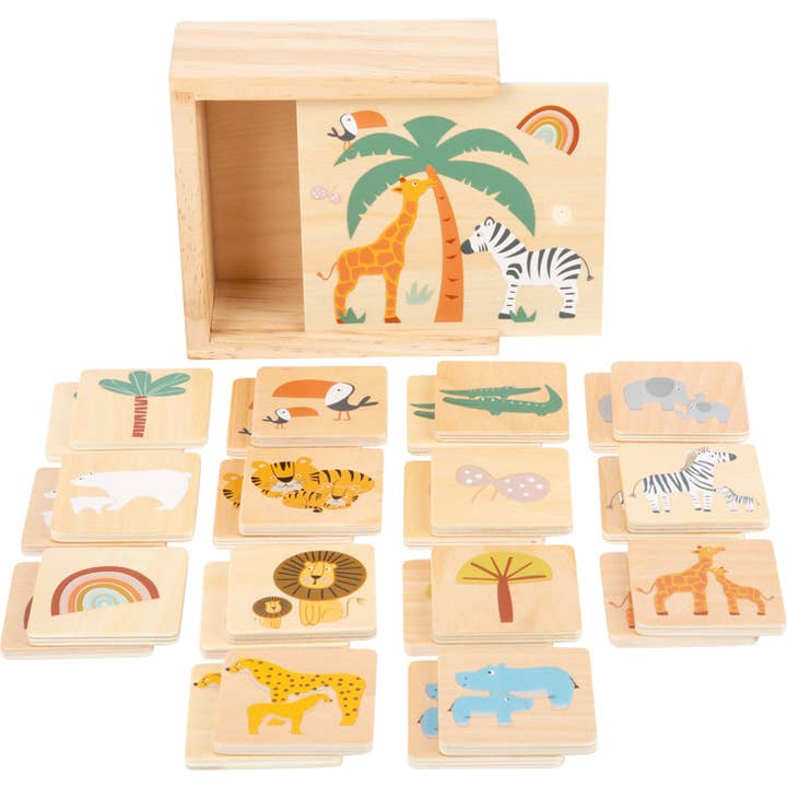 Hauck Toys - Wholesale Wood Toy - Kids - Small Foot Wooden Toys Safari Themed Memory Game