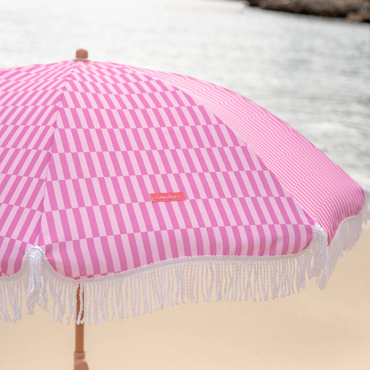Flamingueo - Wholesale Strandparasol - Roze gestreepte parasol13