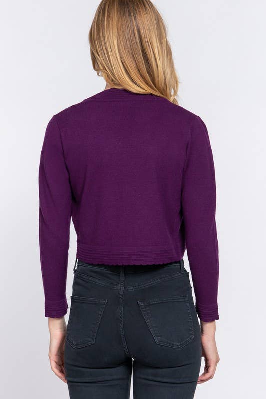 Vanilla Monkey - Vente Cardigan – femme - Pull long en soie avec finition festonnée - Boléro2
