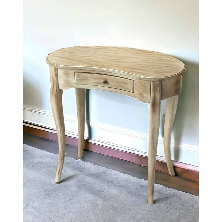 HomeRoots - Vente Tiroirs de bureau - Bureau en forme de rein en bois massif brun de 32 po2