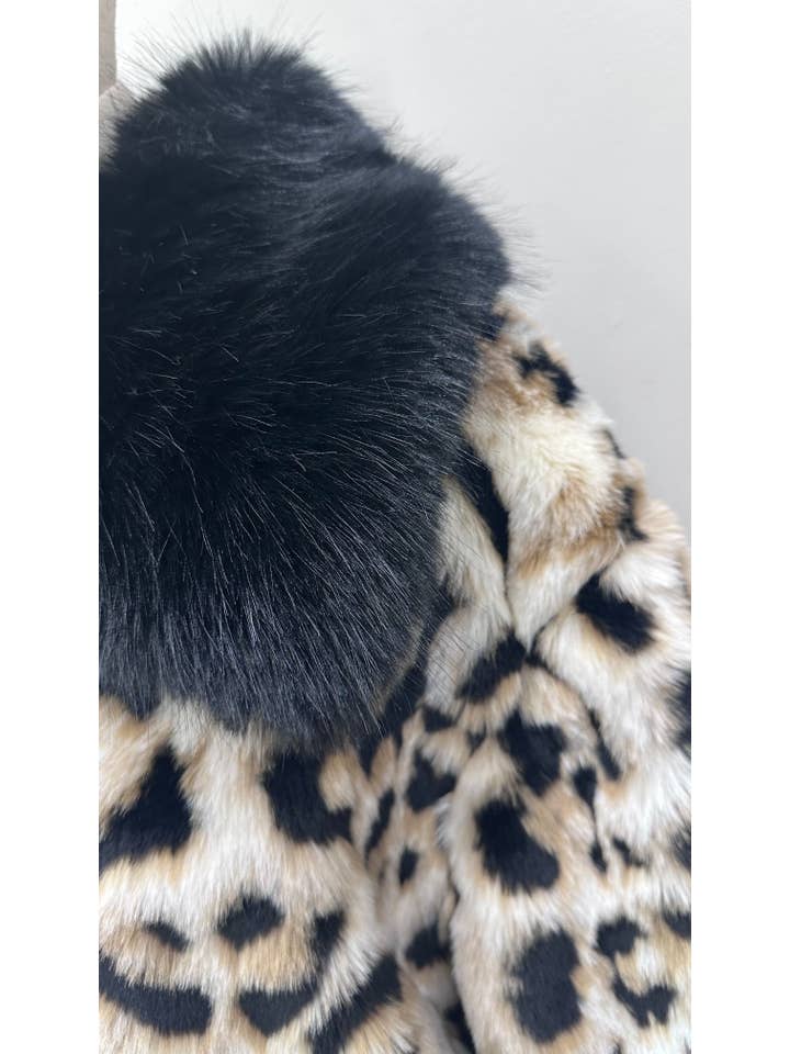 Beige SPOTTED FAUX FUR JACKET for wholesale on Faire3