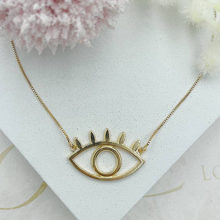Golden Greek Eye Necklace for wholesale by Cherie by Cherie