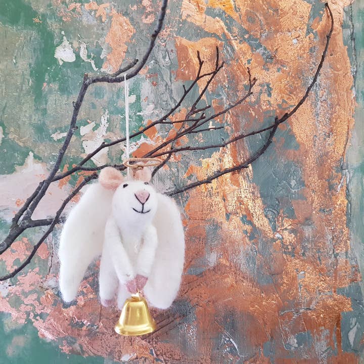 Felt So Good - Wholesale Ornament - Handmade Felt Hanging Angelica Mouse Christmas Tree Decor1