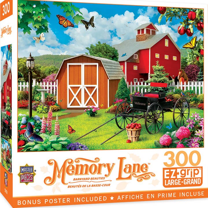 Masterpieces Puzzles - Wholesale Puzzle - Adult - Memory Lane - Barnyard Beauties 300 Piece EZ Grip Puzzle