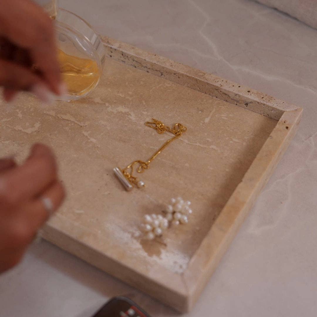 So At Nature – Bandeja decorativa por atacado – Tabuleiro Retangular Travertino4