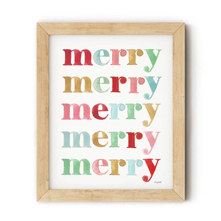 Colorful Christmas Merry - Christmas Wall Art for wholesale by KelseyMDesigns