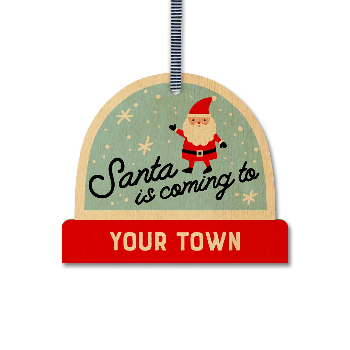 Rock Scissor Paper – Ornamento por atacado – Ornamento de Madeira com Nome de Globo de Neve Aqui Vem o Pai Natal0