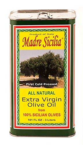 Made in eatalia – wholesale Olive oil – Madre Sicilia: All Natural Extra Virgin Olive Oil. 101 Fl Oz. - 3 Liters.0