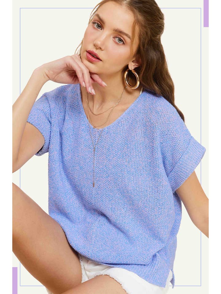 La Miel - Wholesale Knit Sweater - Women's - MCS3580-Soft Lightweight Loose Fit Textured Pullover Sweater5