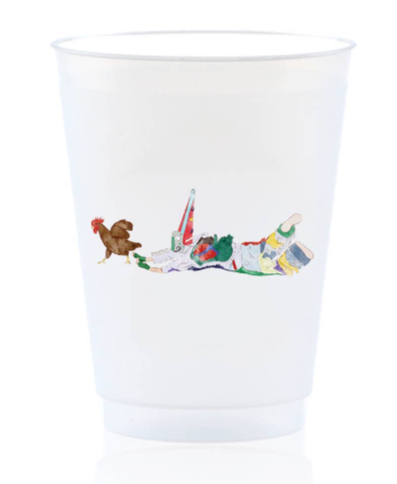 M2B Designs - Wholesale Disposable Cup - Mardi Gras Chicken Run Shatterproof Cup