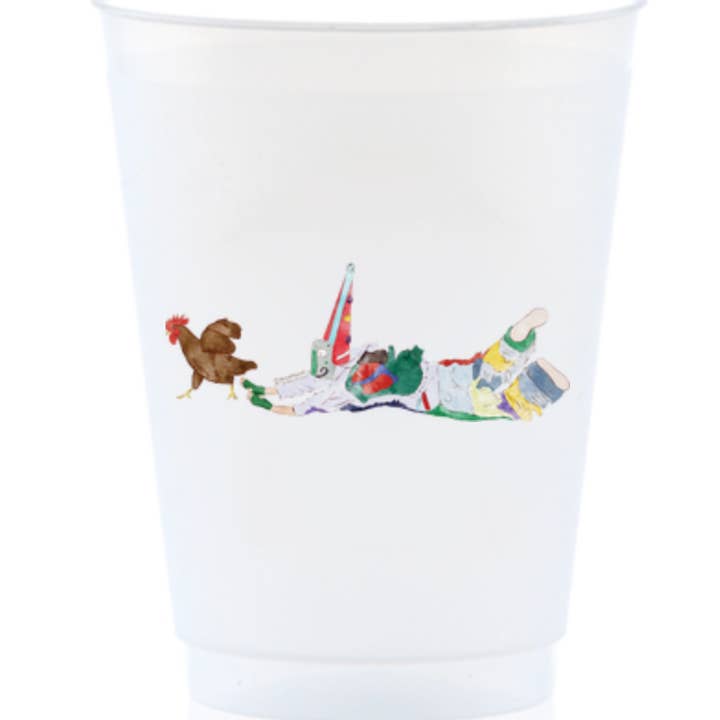 M2B Designs - Wholesale Disposable Cup - Mardi Gras Chicken Run Shatterproof Cup0