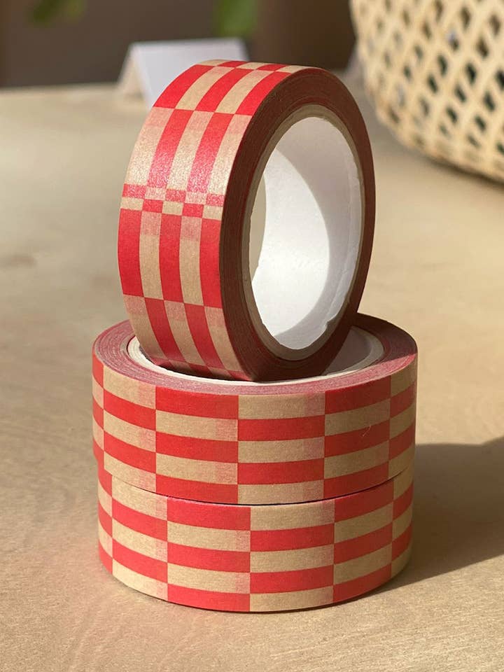 Red Checkers Washi Tape för wholesale av Gucha Gucha